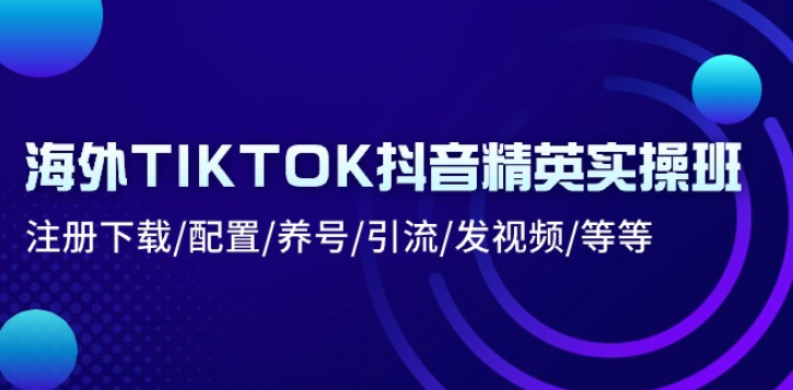 海外TIKTOK抖音精英实操班:注册下载/配置/养号/引流/发视频/等等
