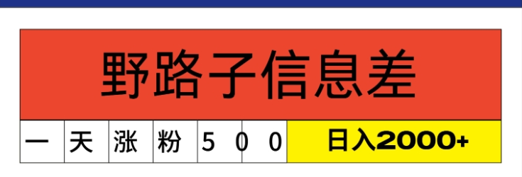 最新《1000个野路子信息差》新玩法,文字视频,单个作品暴粉5000+,小白轻松上手