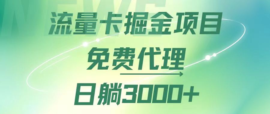 流量卡掘金代理,日躺赚3000+,变现暴力,多种推广途径