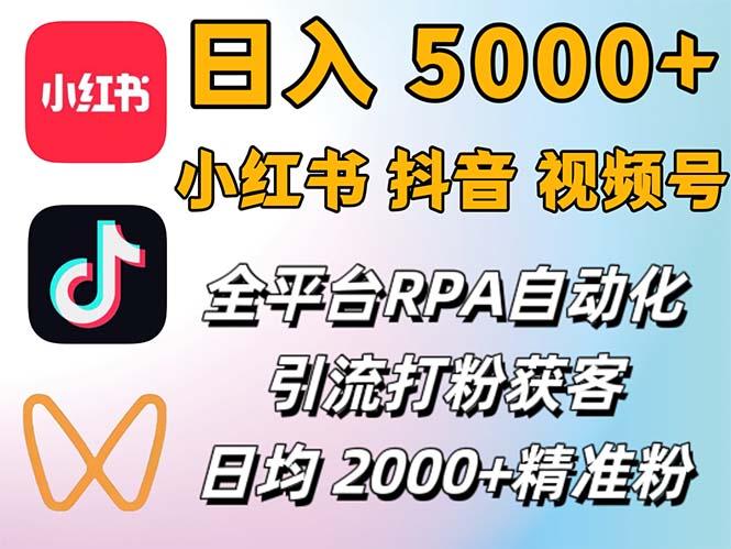 小红书、抖音、视频号RPA全自动矩阵引流截流获客工具,日均2000+精准粉丝