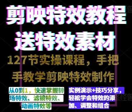 剪映特效速成特效教程+素材,永不过时的可学技能!