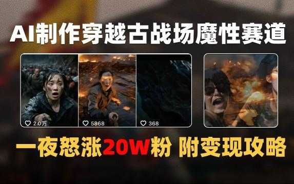 AI制作穿越古战场视频一夜涨粉20W保姆级教学（附AI变现指南）